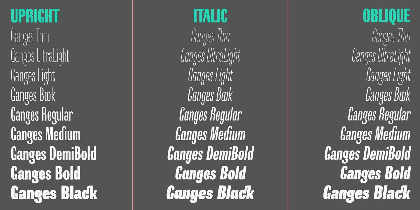Пример шрифта Ganges Light Italic